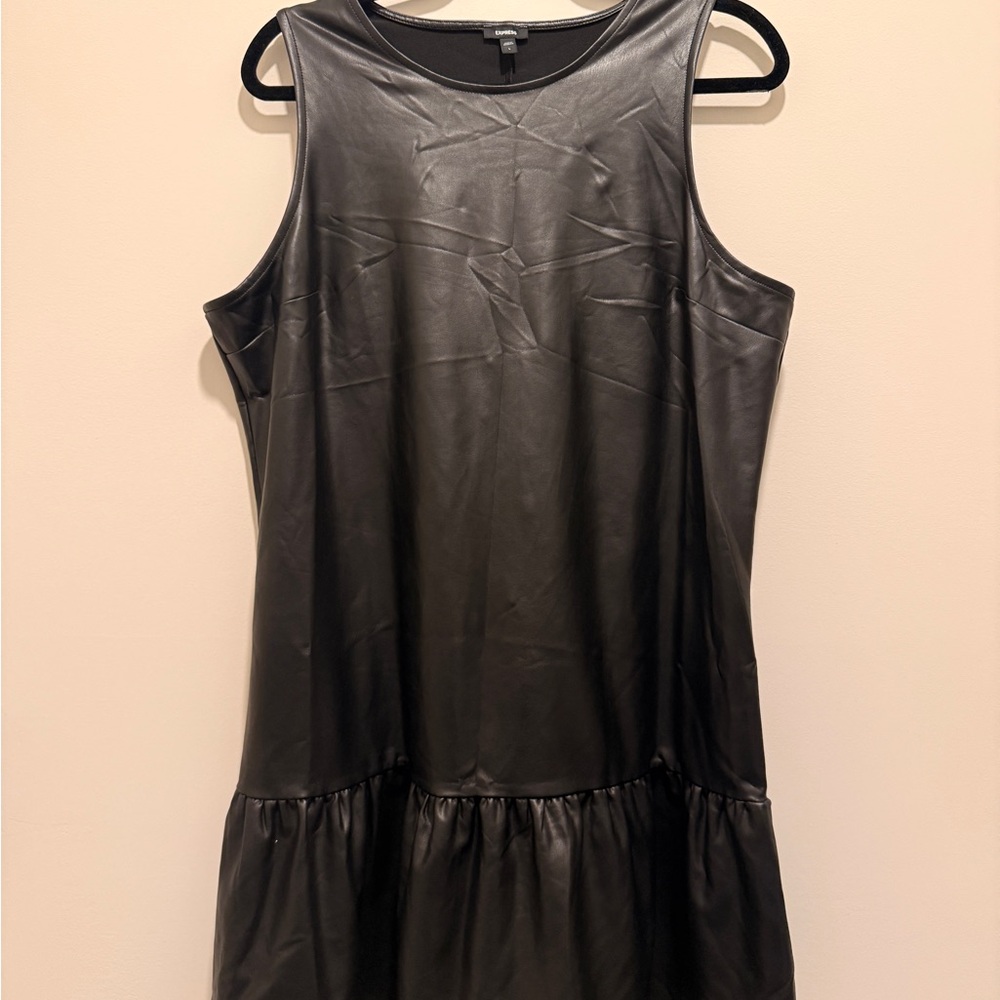 Express Black Faux Leather Dress
